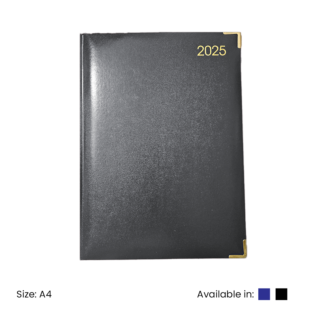 DIARY 2025 A4 ONE DAY PAGE - BLACK